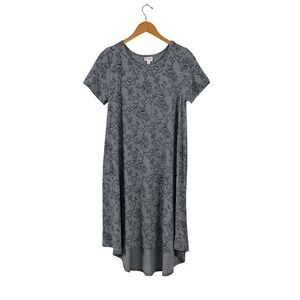 LuLaRoe Disney Muppets Carly Dress Sz S Kermit Miss Piggy Grey High Low Pockets